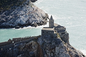 Images Dated 6th November 2009: Clifftop church, Porto Venere, Cinque Terre, UNESCO World Heritage Site