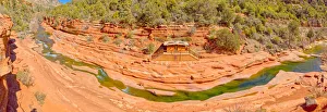 Sedona Gallery: Clifftop panorama of Oak Creek in Slide Rock State Park north of Sedona, Arizona