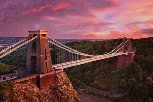 Connection Prints: Clifton Suspension Bridge at sunset