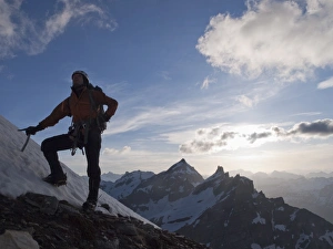Images Dated 18th June 2009: Climber ascending Mount Rosa, Italian Alps, Piedmont, Italy, Europe