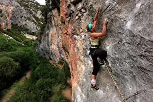 Strength Prints: Climber makes her way up one of the rock faces of the celebrated Mascun Gorge
