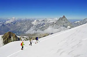 Alps Prints: Climbers on Breithorn mountain