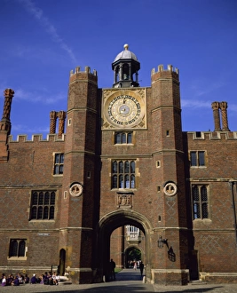 Palaces Prints: Clock Court, Hampton Court, Greater London, England, United Kingdom, Europe