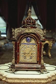 Dolmabahce Prints: Clock in Dolmabahce Palace, Istanbul, Turkey, Europe