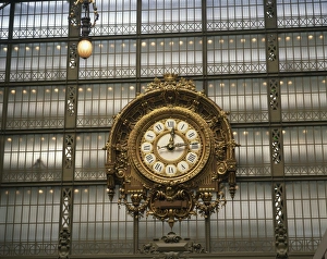 The clock in the Musee d Orsay, Paris, France, Europe