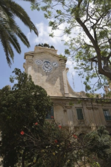 Clock tower with bells, Grand Masters Palace, Valletta, Malta, Europe