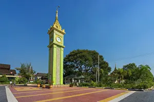 Power Line Prints: Clock tower at campus of State Pariyatti Sasana University