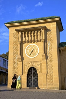 North African Prints: Clock Tower in Grand Socco, Tangier, Morocco, North Africa, Africa