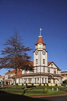 Bay Of Plenty Prints: Clock Tower, Rotorua, Bay of Plenty, North Island, New Zealand, Pacific