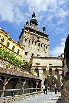 Romance Prints: Clock Tower seen from south path leading into Old Town