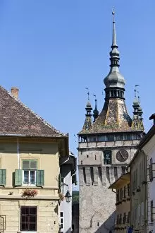 Images Dated 20th June 2009: Clock tower, Sighisoara, UNESCO World Heritage Site, Transylvania, Romania, Europe