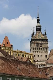 Images Dated 21st June 2009: Clock tower, Sighisoara, UNESCO World Heritage Site, Transylvania, Romania, Europe