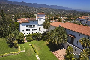 Images Dated 14th July 2009: Clock Tower view, Santa Barbara County Courthouse, Santa Barbara, California