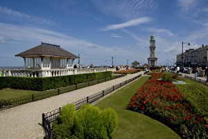 Gardens Prints: Clocktower and gardens in 2007, Herne Bay, Kent, England, United Kingdom, Europe
