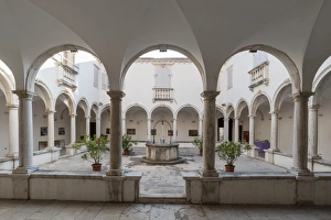 Cloister Prints: Cloister of the Church of Saint Francis, Piran, Slovenia, Europe