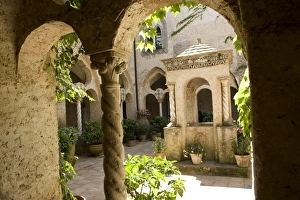 Ravello Prints: Cloister at Villa Cimbrone, Ravello, Campania, Italy, Europe