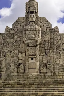 Close up of the Homeland Monument by sculptor Romulo Rozo on the Paseo de Montejo in Merida