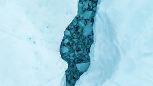 Remote Regions Prints: Close up of ice in the Nuuk Icefjord, Western Greenland, Denmark, Polar Regions