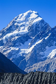 Mount Cook Prints: Close up of Mount Cook, the highest mountain in New Zealand