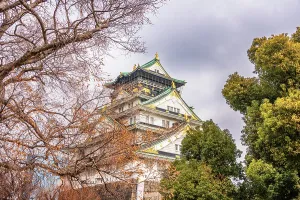Osaka Prints: Close up of the Osaka Castle main tower, Osaka, Kansai, Japan