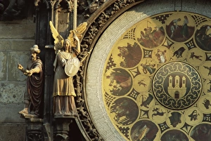 Close-up of the astronomical clock, Town Hall, Old Town Square, Prague