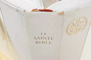 Images Dated 2nd August 2010: Close-up of the Bible, La Salette, Isere, France, Europe