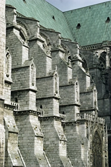 Chartres Prints: Close-up of buttresses on the south front of the cathedral, dating from between 1194
