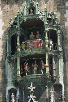 New Town Hall Prints: Close-up of the carillon at the New Town Hall in Munich