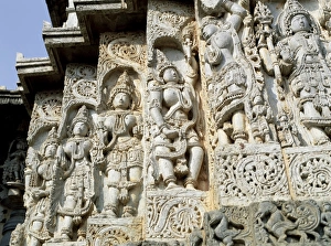 Karnataka Prints: Close-up of carved figures