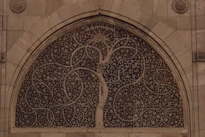 Ahmedabad Prints: Close-up of carved stone window