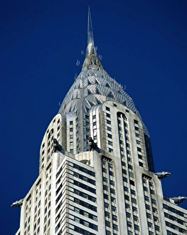 Close-up of the top of the Chrysler Building in New York, United States of America
