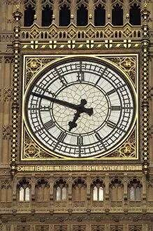 Houses Of Parliament Collection: Close-up of the clock of Big Ben, Houses of Parliament, UNESCO World Heritage Site