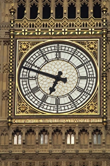 Clock Prints: Close-up of the clock of Big Ben, Houses of Parliament, UNESCO World Heritage Site
