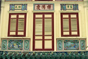 Decorated Prints: Close-up of closed shutters on doors and windows