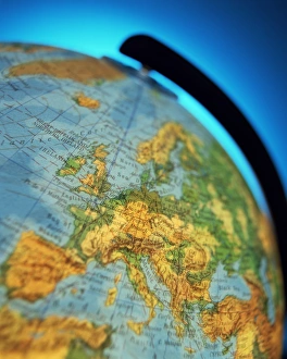 Sphere Prints: Close-up of the continent of Europe on a