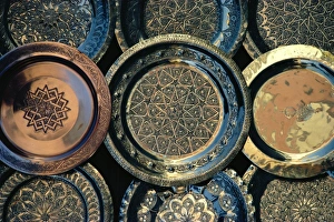 Copper Prints: Close-up of copper trays for sale