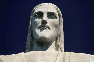 Brazilian Prints: Close-up of head of the Cristo Redentor (Christ the Redeemer) statue, Rio de Janeiro