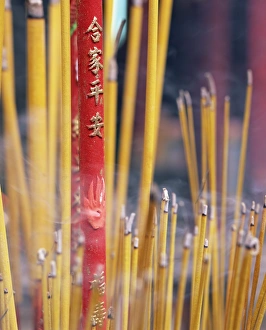 Incense Prints: Close-up of incense sticks burning