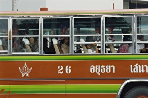 Buses Prints: Close-up of the side of a local bus in Ayutthaya