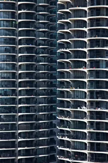 Close-up of Marina Citys twin towers, Chicago, Illinois, United States of America