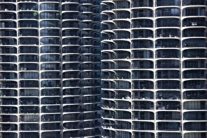 Close-up of Marina Citys twin towers, Chicago, Illinois, United States of America