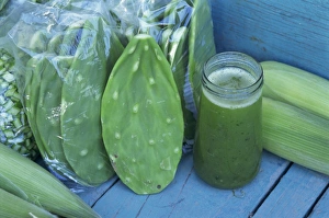 Small Group Of Objects Prints: Close-up of Mexican drink of cactus