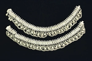 Close-up of Pazeb anklets from the Punjab