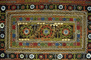 Close-up of Rajasthani embroidery, Rajasthan state, India, Asia
