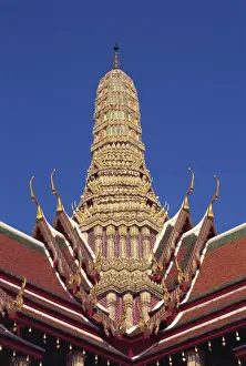 Grand Palace Prints: Close-up of the roof and spire on the Grand Palace in Bangkok, Thailand