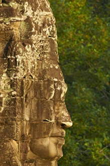 Images Dated 30th December 2010: Close-up of sculpture, Bayon temple, dating from the 13th century, Angkor
