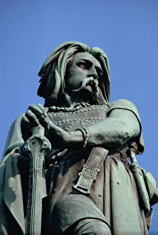 Bourgogne Prints: Close-up of statue of Vercingetorix, at Alise-Ste-Marie, in Bourgogne, France, Europe
