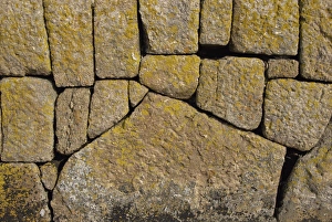 Shape Prints: Close-up of stones in a dry stone wall in Cornwall, England, United Kingdom, Europe
