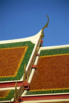 Wat Po Prints: Close-up of the tiles on the roof of the temple of Wat Pho in Bangkok