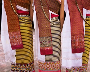 Skirt Prints: Close-up of traditional North Thai dance costume